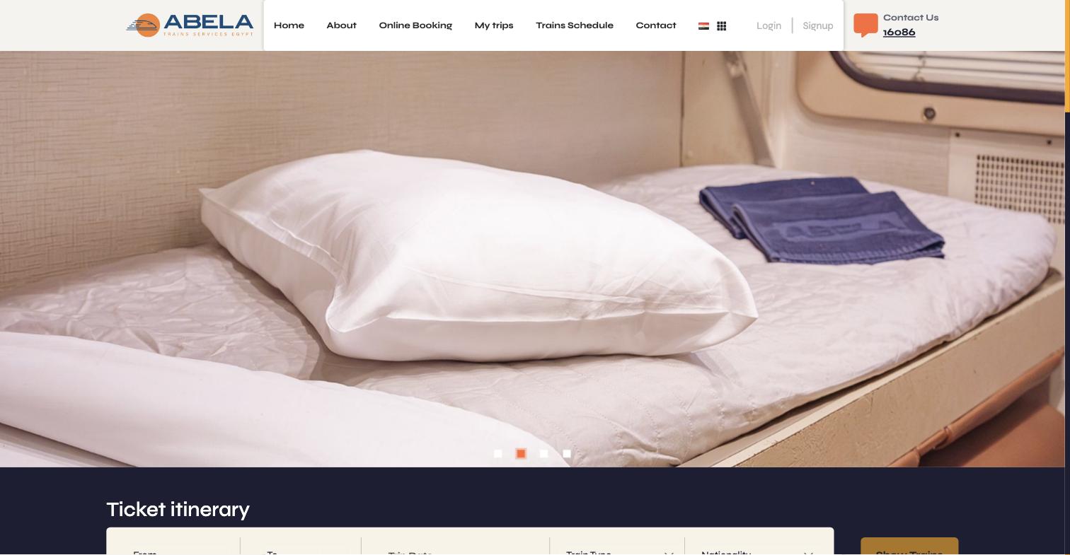 Abela公式サイトのトップページ